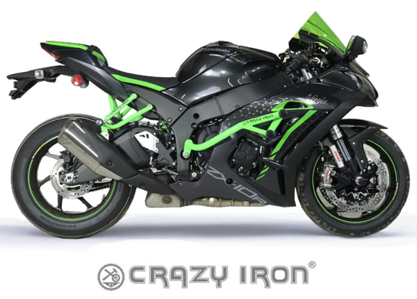 【CrazyIron】エンジンガード RACE RAIL/スライダー Kawasaki Ninja ZX-10R 2011-